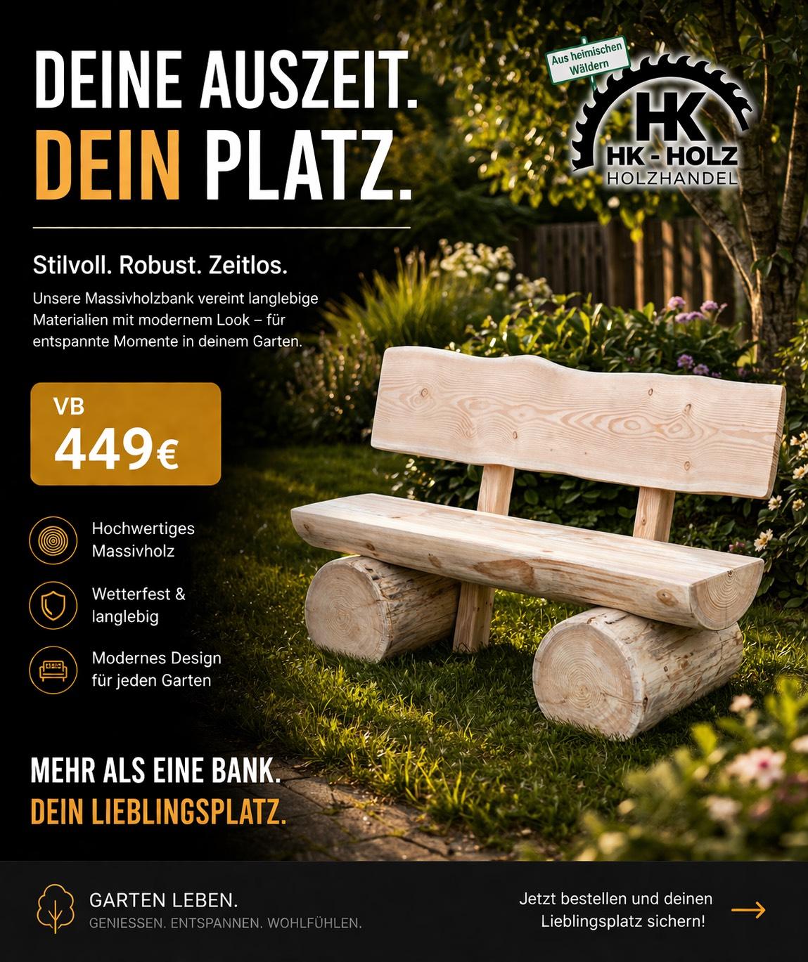 Gartenbank Massivholz Lärche