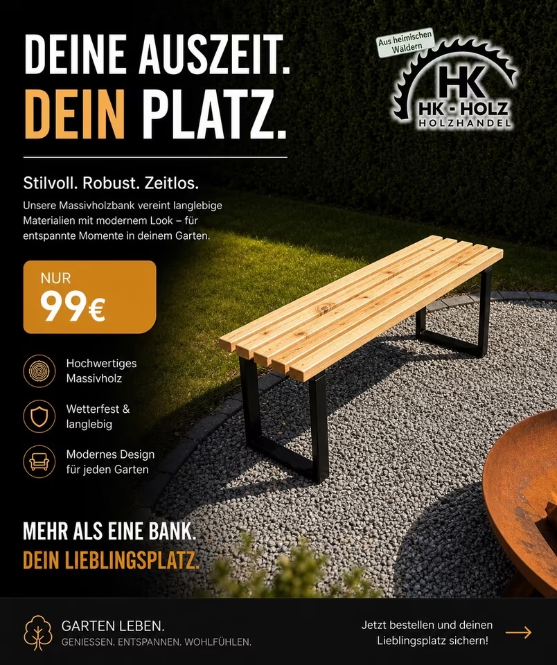 Gartenbank Lärche Massivholz